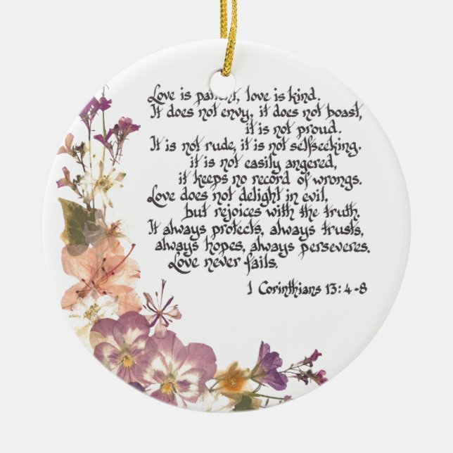 Adorno De Cerámica El amor es paciente (Frente)