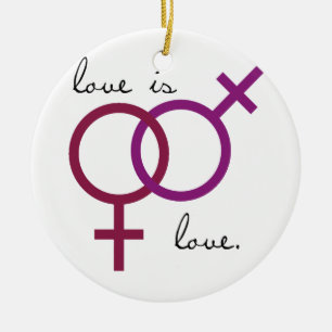 Adorno De Cerámica El amor homosexual es amor (mujeres)