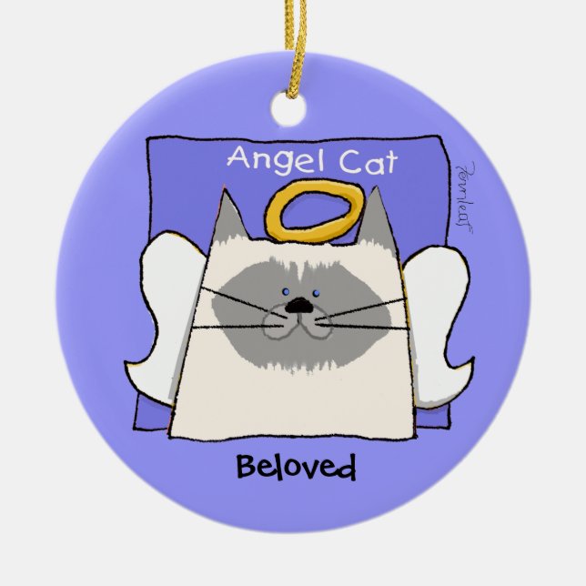 Adorno De Cerámica El ángel de gato himalayo personalizado (Frente)