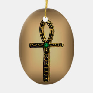 Adorno De Cerámica El Ankh (oro)