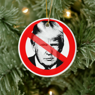 Adorno De Cerámica El anti-Donald J. Trump cruzó la cara