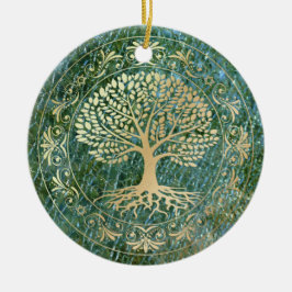 Adorno De Cerámica El árbol de la vida en el fondo del cristal del mo