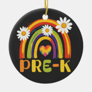 Adorno De Cerámica El arcoiris pre-K vuelve a los profesores de prees
