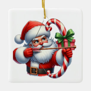Adorno De Cerámica El arquero favorito de Santa personalizado