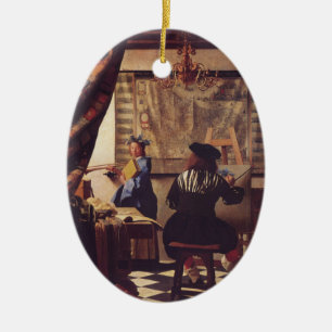 Adorno De Cerámica El Arte de Pintura por Johannes Vermeer