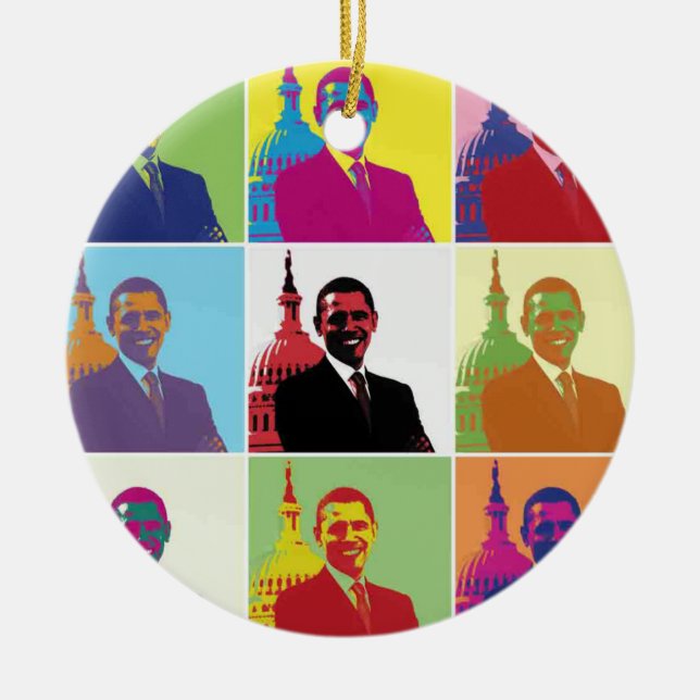 Adorno De Cerámica El arte pop del presidente Obama (Frente)