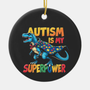 Adorno De Cerámica El Autismo Es Mi Superpoder Dinosaurio Conciencia