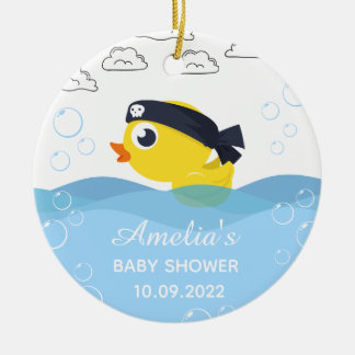 Adorno De Cerámica El Baby Shower de Rubber Duckie Boy