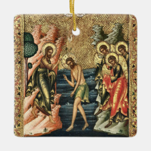 Adorno De Cerámica El bautismo de Jesucristo Icono ortodoxo
