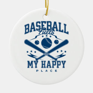 Adorno De Cerámica El béisbol alimenta mi lugar feliz