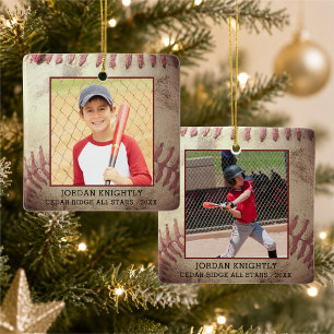 Adorno De Cerámica El béisbol rugoso y empantanado 1 ó 2 foto persona