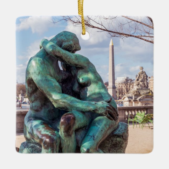 Adorno De Cerámica El beso de Auguste Rodin en las Tullerías, París (Anverso)