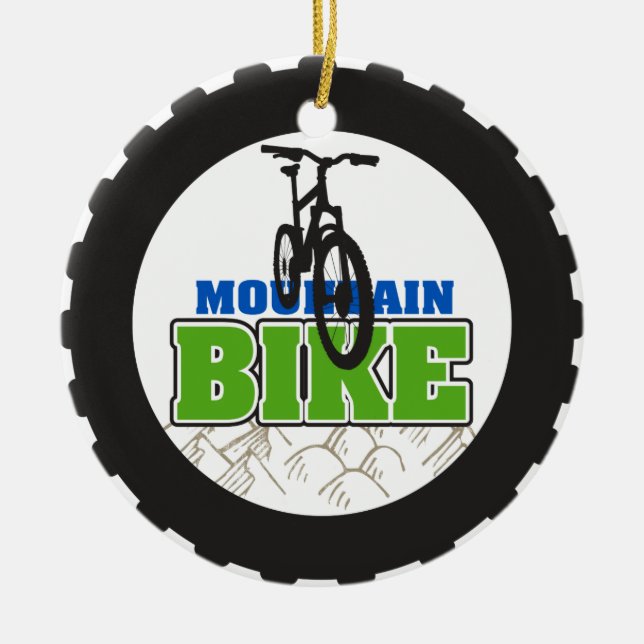 Adorno De Cerámica El Biking de la bici de montaña (Frente)
