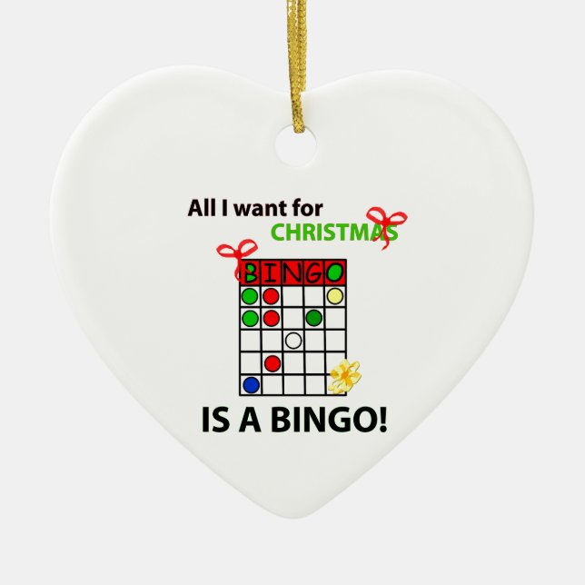 Adorno De Cerámica El BINGO I quiere un bingo para el navidad (Frente)