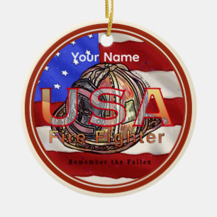 Adorno De Cerámica El bombero recuerda a los caídos