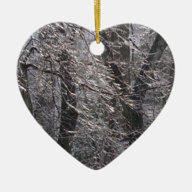 Adorno De Cerámica El bosque helado brillante en luz matutina I (Frente)