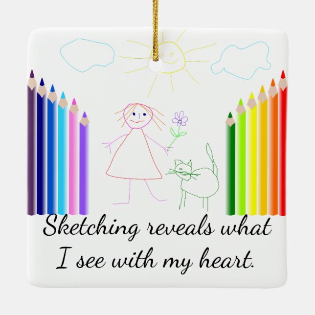 Adorno De Cerámica El bosquejar es mi afición (Reverso)