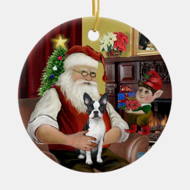 Adorno De Cerámica El Boston Terrier de Santa Elena #1 (Frente)