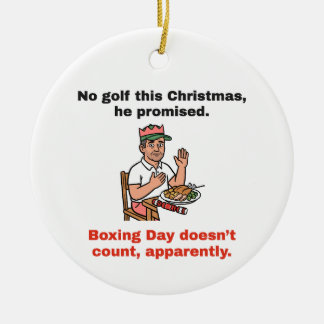 Adorno De Cerámica El Boxing Day no cuenta: Divertida Navidad de golf