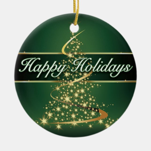 Adorno De Cerámica El brillar intensamente enciende buenas fiestas el (Frente)