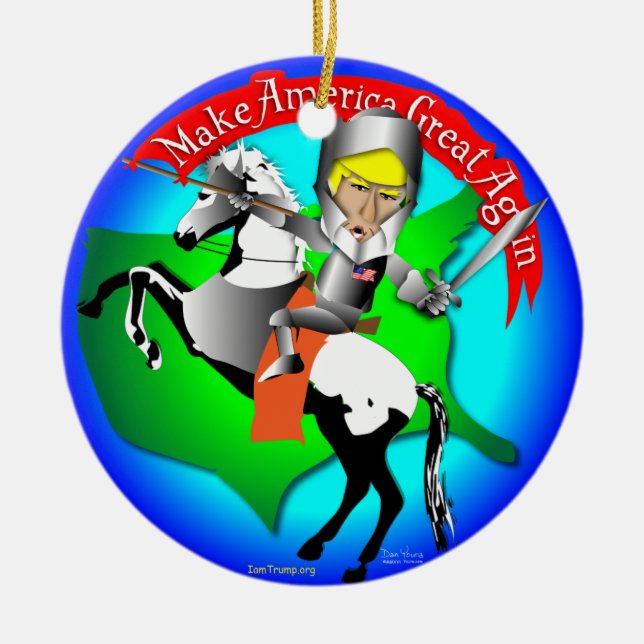 Adorno De Cerámica El caballero Donald Trump (Frente)