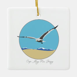 Adorno De Cerámica El Cabo de Mayo, la gaviota marina de Nueva Jersey