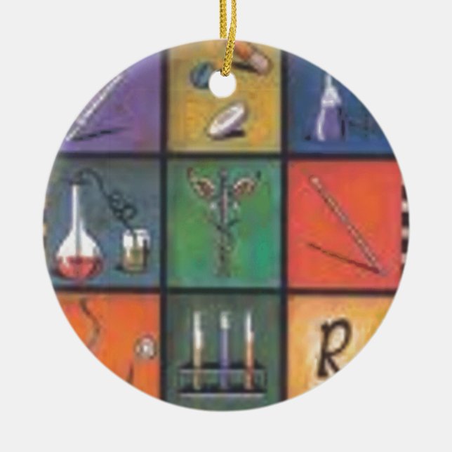 Adorno De Cerámica "El caduceus-cirujano/ornamento médico" (Frente)