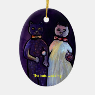 Adorno De Cerámica El casarse de los gatos (ornamento)