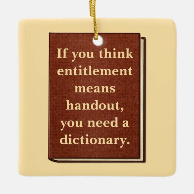 Adorno De Cerámica El derecho no es una donación (Anverso)