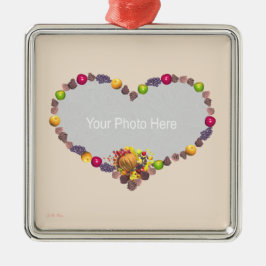 Adorno De Cerámica El día de gracias Cornucopia Heart (fotograma)