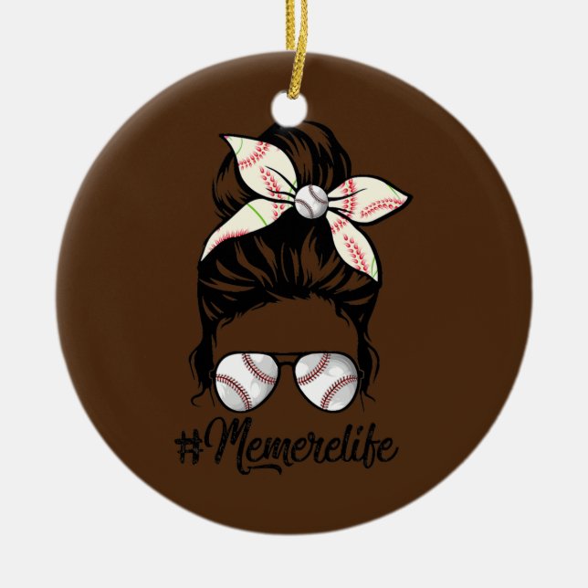 Adorno De Cerámica El día de la madre del béisbol femenino memere la  (Frente)