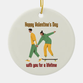 Adorno De Cerámica El día de San Valentín Cute Couple