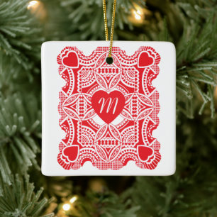 Adorno De Cerámica El día de San Valentín de época, Corazón de Victor