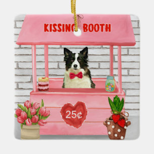 Adorno De Cerámica El día de San Valentín de Perro Collie Fronterizo
