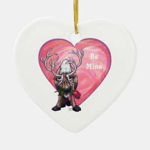 Adorno De Cerámica El día de San Valentín de renos
