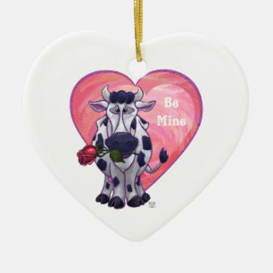 Adorno De Cerámica El día de San Valentín de vaca