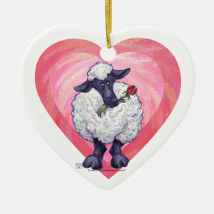 Adorno De Cerámica El día de San Valentín ovino