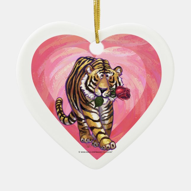 Adorno De Cerámica El día de San Valentín Tiger (Frente)