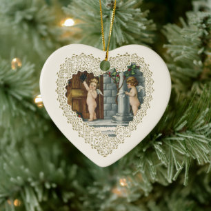 Adorno De Cerámica El día de San Valentín victoriano, ángeles de époc