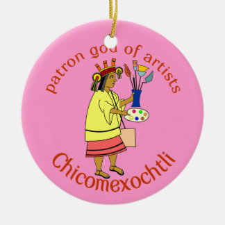 Adorno De Cerámica El dios patrono del pintor chicomexochtli