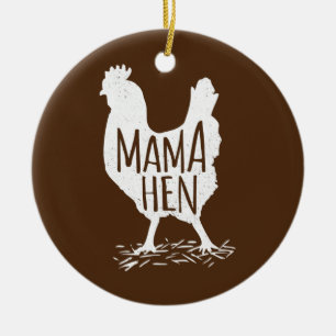 Adorno De Cerámica El divertido día de la madre, mamá Hen, regalo de