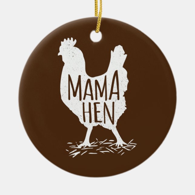Adorno De Cerámica El divertido día de la madre, mamá Hen, regalo de  (Frente)