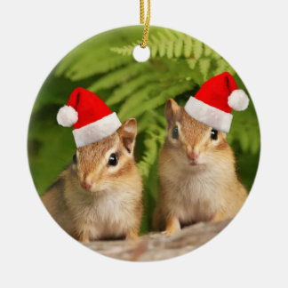 Adorno De Cerámica El doble de los Chipmunks del bebé de Santa echó a