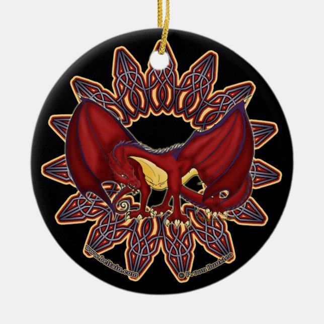 Adorno De Cerámica El dragón céltico Galés adorna 1 (Frente)