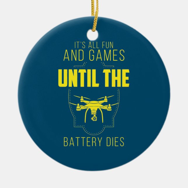 Adorno De Cerámica El dron volador es mi juego (Frente)