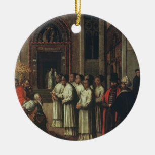 Adorno De Cerámica El dux Ziani encuentra a papa Alejandro III