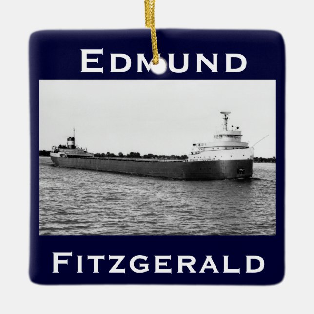 Adorno De Cerámica El Edmund Fitzgerald al río St. Clair (Anverso)