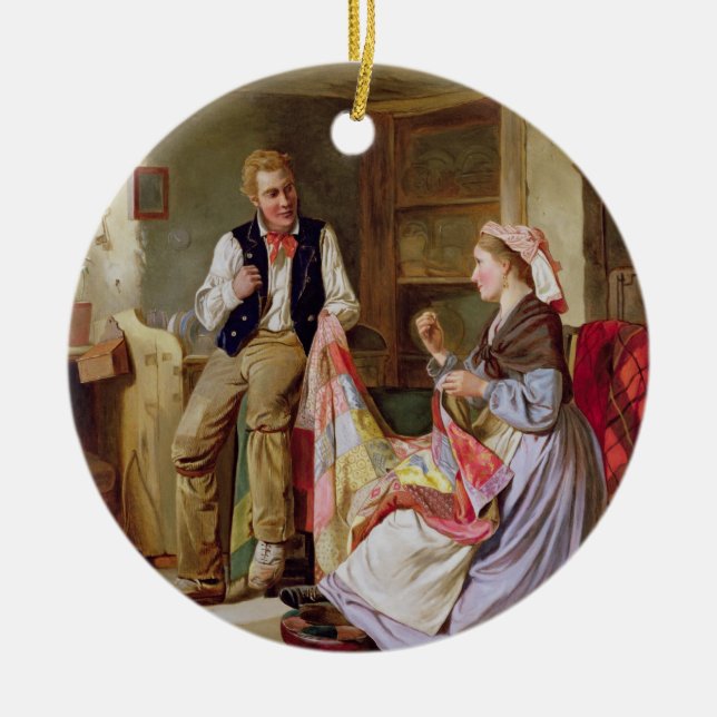 Adorno De Cerámica El edredón de remiendo (Frente)