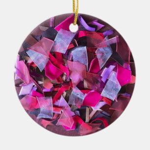 Adorno De Cerámica El efecto 3D moderno: cintas moradas de color rosa