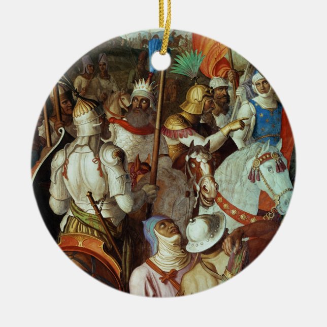 Adorno De Cerámica El ejército sarraceno fuera de París, ANUNCIO (Frente)